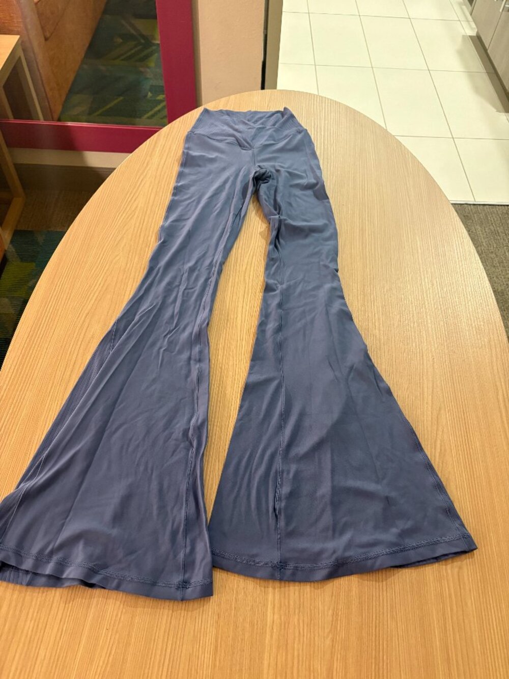 Offline by Aerie Real Me Super Flare Leggings Hi-Rise XS Xtra Small Blue Nylon
